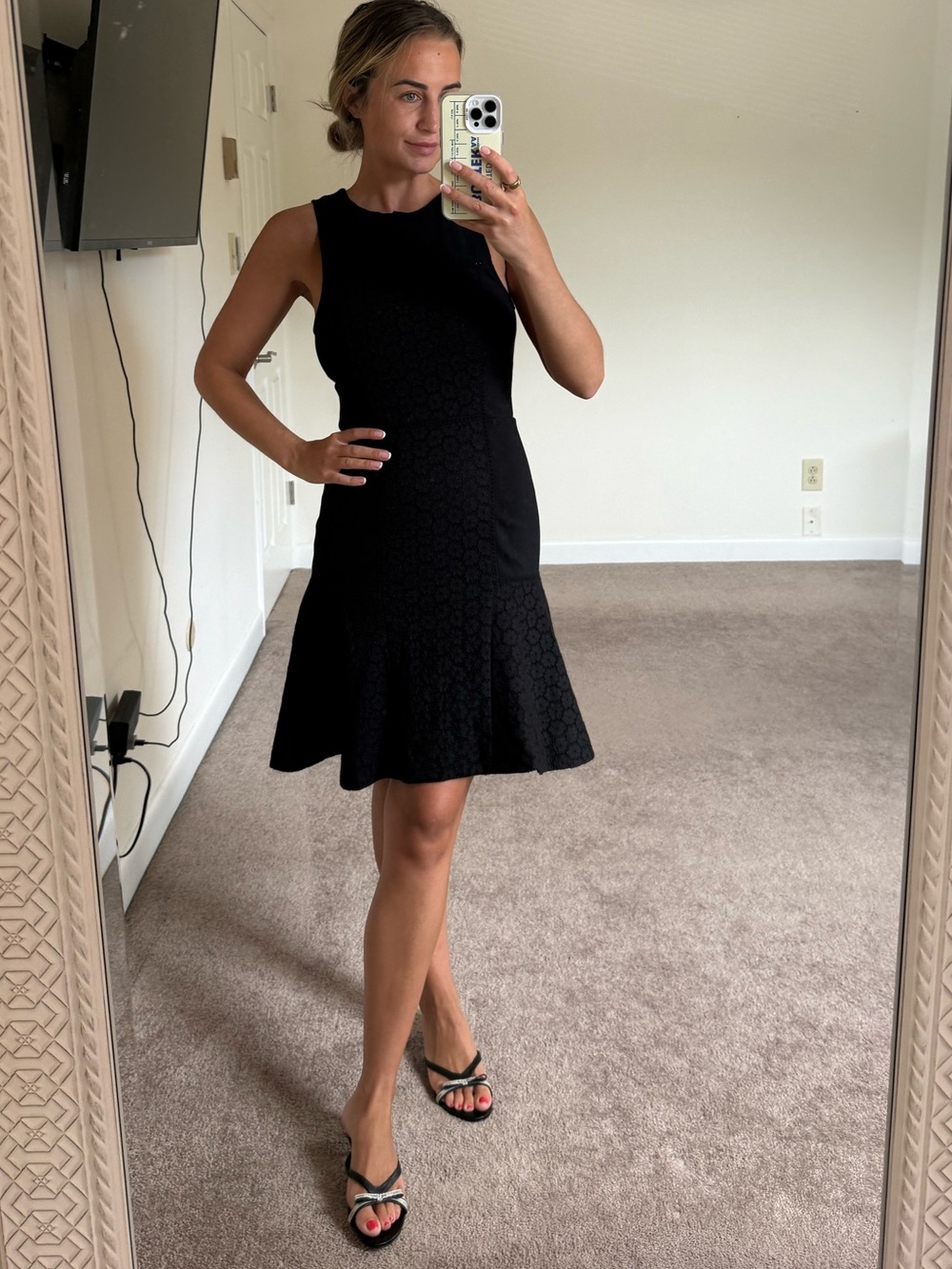 Jcrew collection Black eyelet dress size 0 - Picture 3 of 10